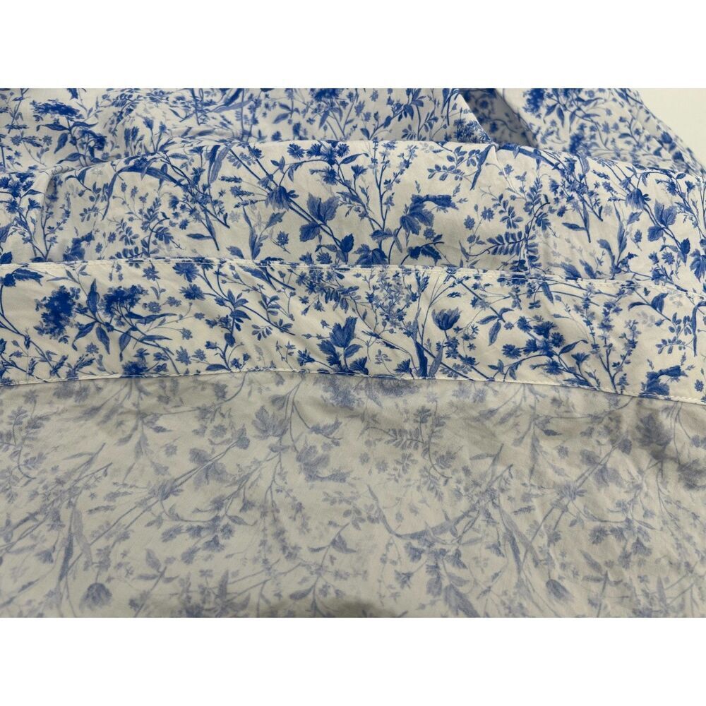 ANOUKI pleated A-line floral skirt Cottagecore Women's Size 8 Blue White Midi - Picture 4 of 5